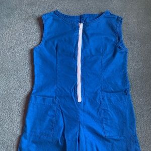 Vintage White Stag blue Romper